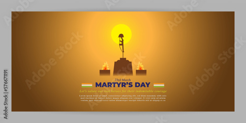 Vector illustration of Martyrs' Day 23rd March banner