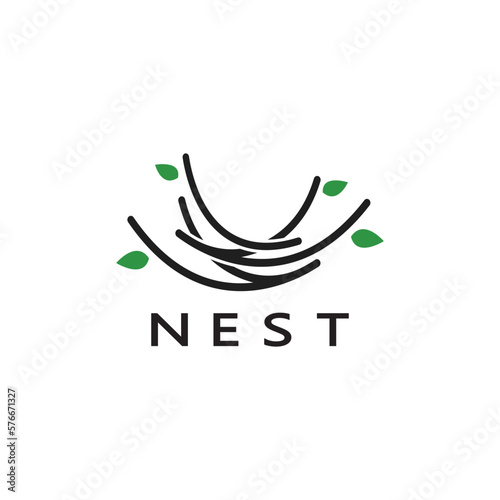 bird nest logo icon illustration design template, for bird farm, bird business, bird house, bird conservation with modern minimalist vector concept