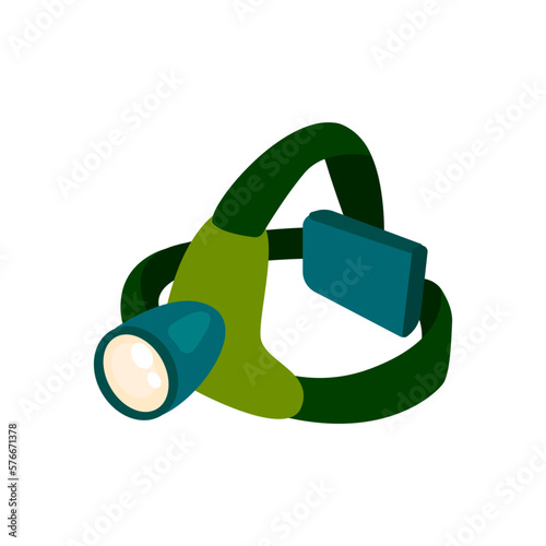 Headlamp flat icon. Colored vector element from camping collection. Creative Headlamp icon for web design, templates and infographics.
