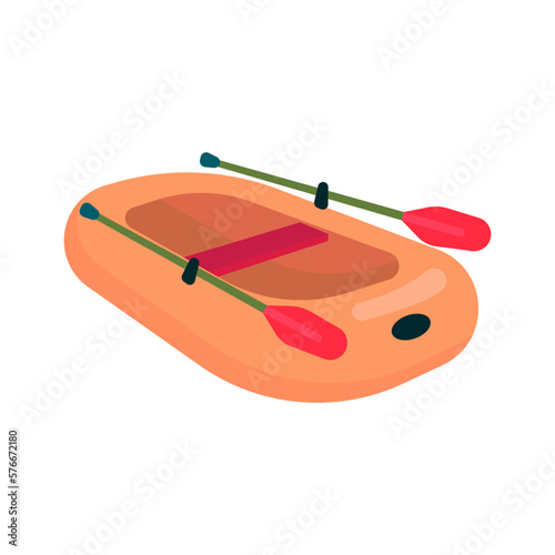 Rubber boat flat icon. Colored vector element from camping collection. Creative Rubber boat icon for web design, templates and infographics.