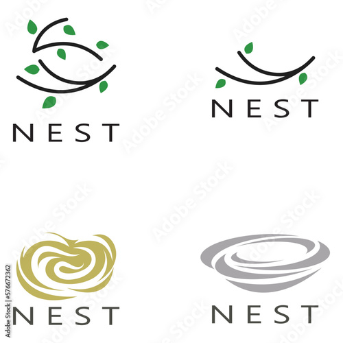 bird nest logo icon illustration design template, for bird farm, bird business, bird house, bird conservation with modern minimalist vector concept