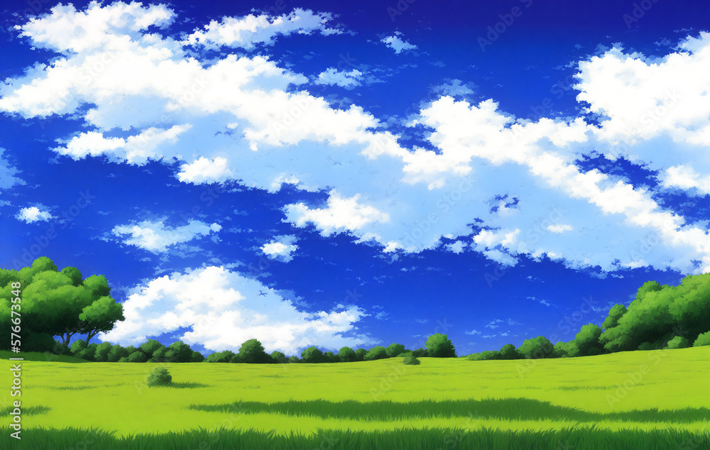 Artwork of grassy summer field
