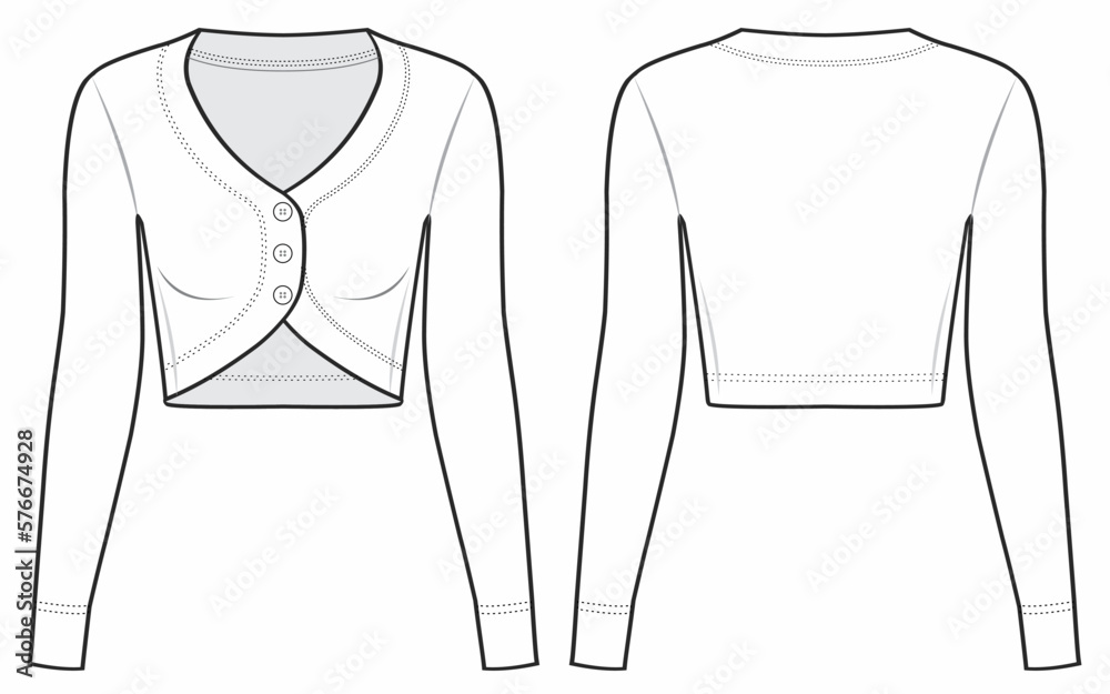 LONG SLEEVE CROPPED KNIT TOP