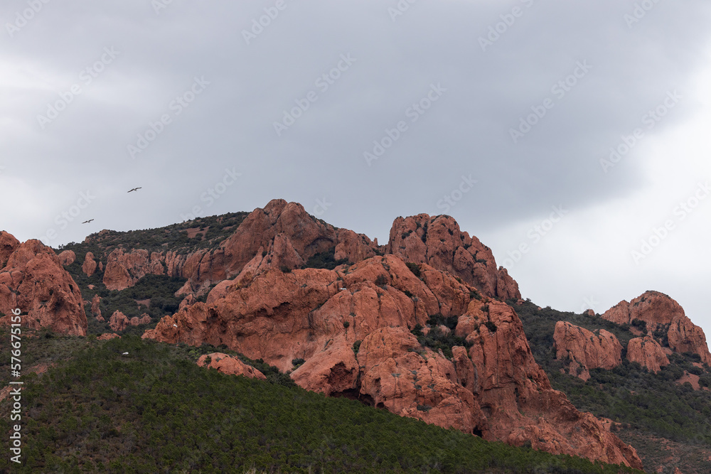 Red rocks of Estérel, Cote d'Azur, Provence, France