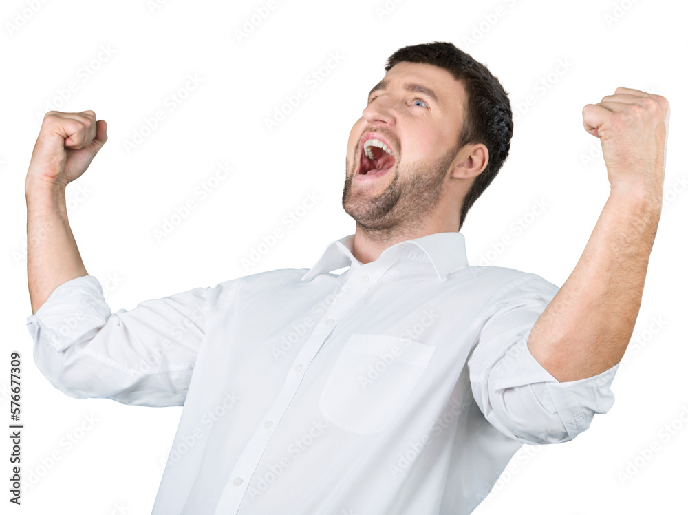 Ecstatic Man Celebrating Ecstatic Man Celebrating