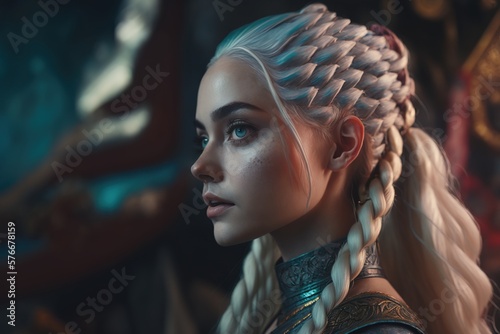 Fictional Character, Illustration of dragon queen, Generative AI