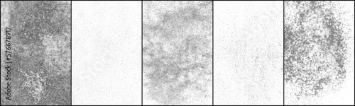 Set Of Black Halftone Texture On White Background. Modern Dotted Futuristic Backdrop. Fade Noise Overlay. Digitally Generated Image. Pop Art Style. Vector Illustration, Eps 10.