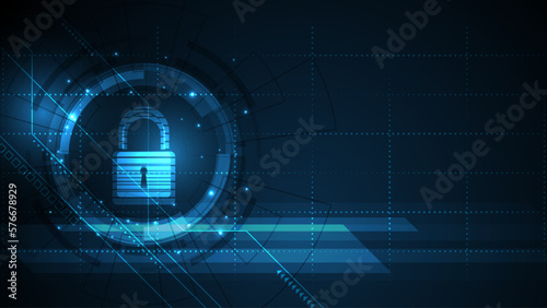 Padlock Security cyber digital concept Abstract technology background protect system innovation vector illustration