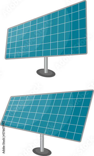 Solar PV energy panel. Renewable sustainable photovoltaic solar energy generation element. Renewable electric energy. Ecological sustainable energy supply vector design.