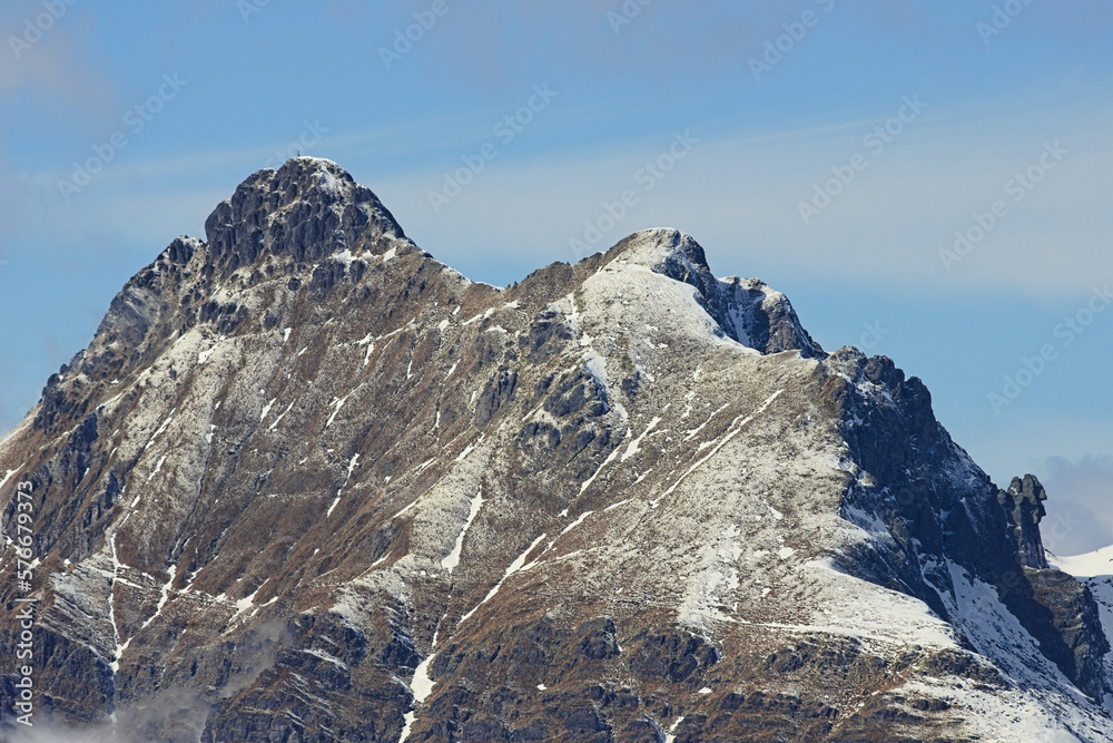 Pizzo Tre Signori mountain peak in the Bergamo Alps ( Orobie ), Italy