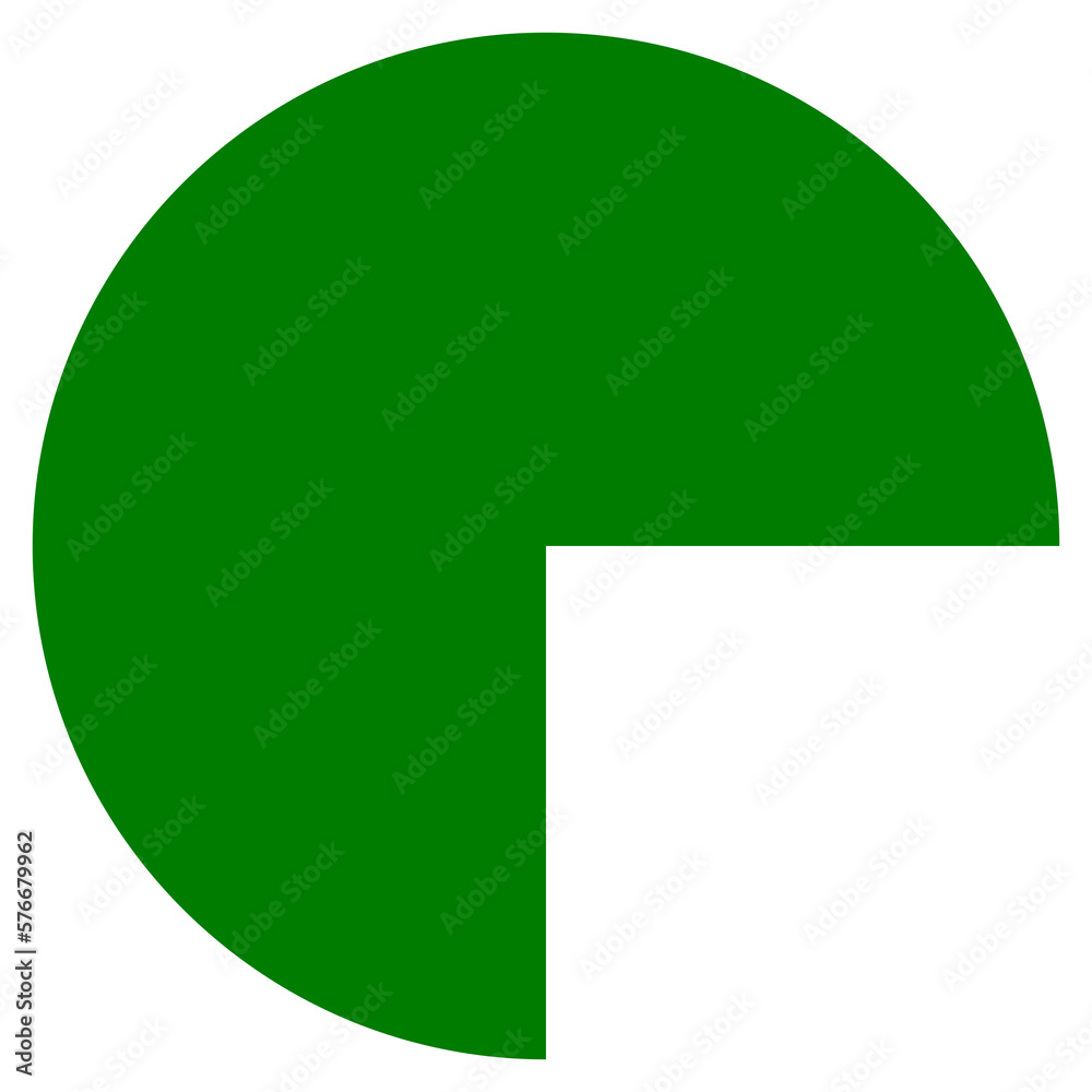 Geometric Pie Shape on a Transparent Background