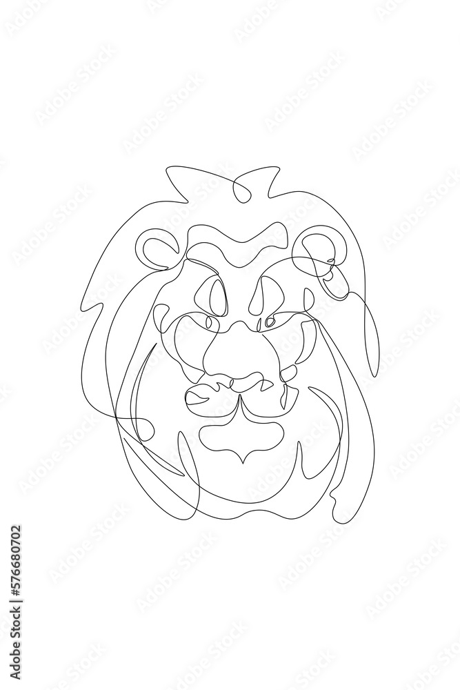 One line Lion. Single line lion art. Line drawing illustration One line Lion. Single line lion art. Line drawing illustration