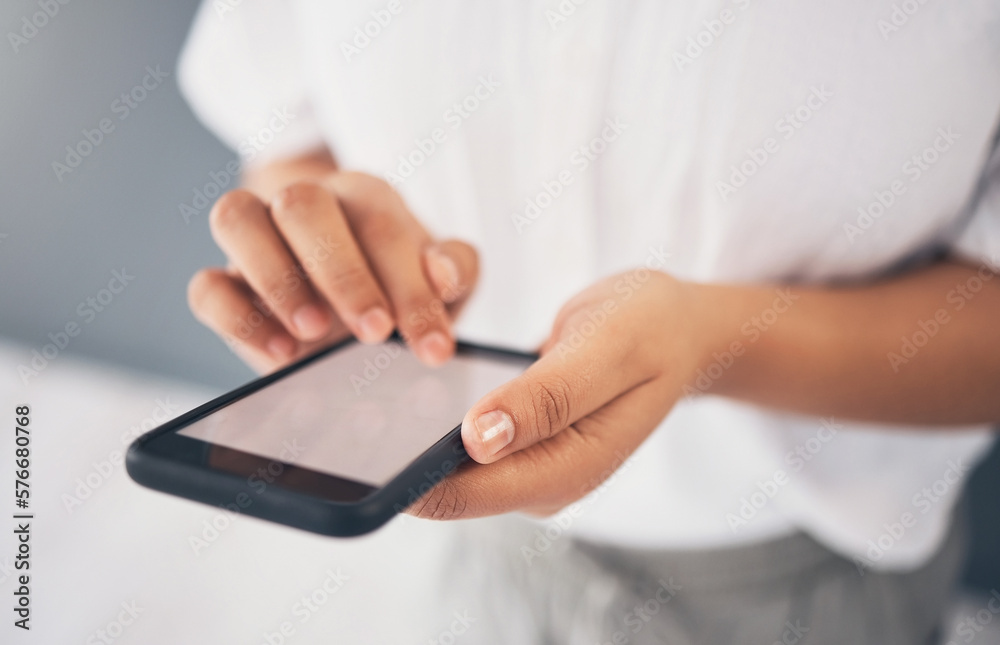 Closeup, hands and cellphone for social media, screen and connection to search website. Zoom, female employee and worker with smartphone, communication and typing with online reading and networking Closeup, hands and cellphone for social media, screen and connection to search website. Zoom, female employee and worker with smartphone, communication and typing with online reading and networking