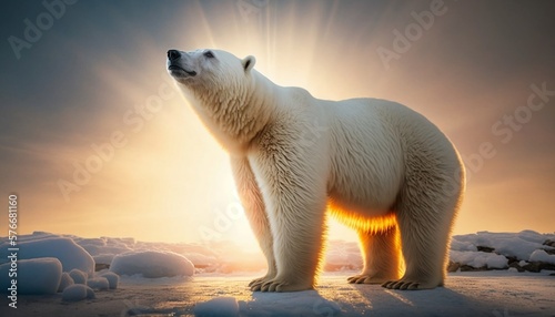 polar bear on ice ai