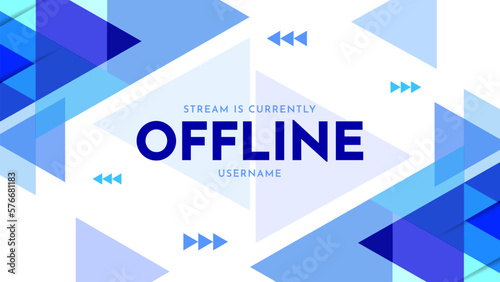 Offline stream twitch banner. Screensaver offline streaming background. Modern gaming offline screen overlay template. Vector illustration.