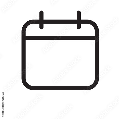 calendar vector icon, empty, blank