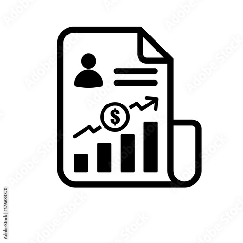 financial report icon, finance statement vector, collateral