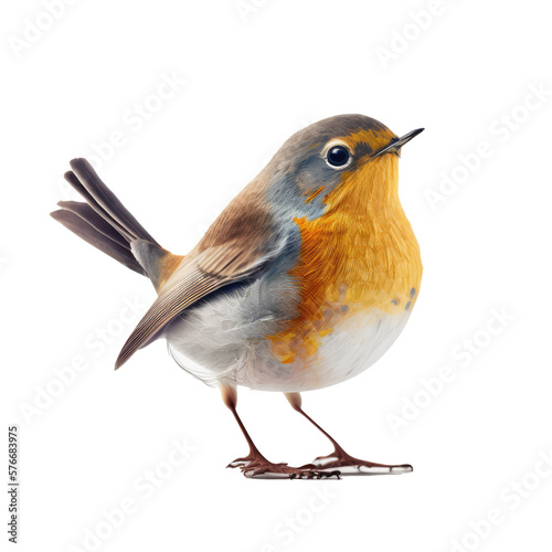 Canvas Print robin isolated on background , ai generated