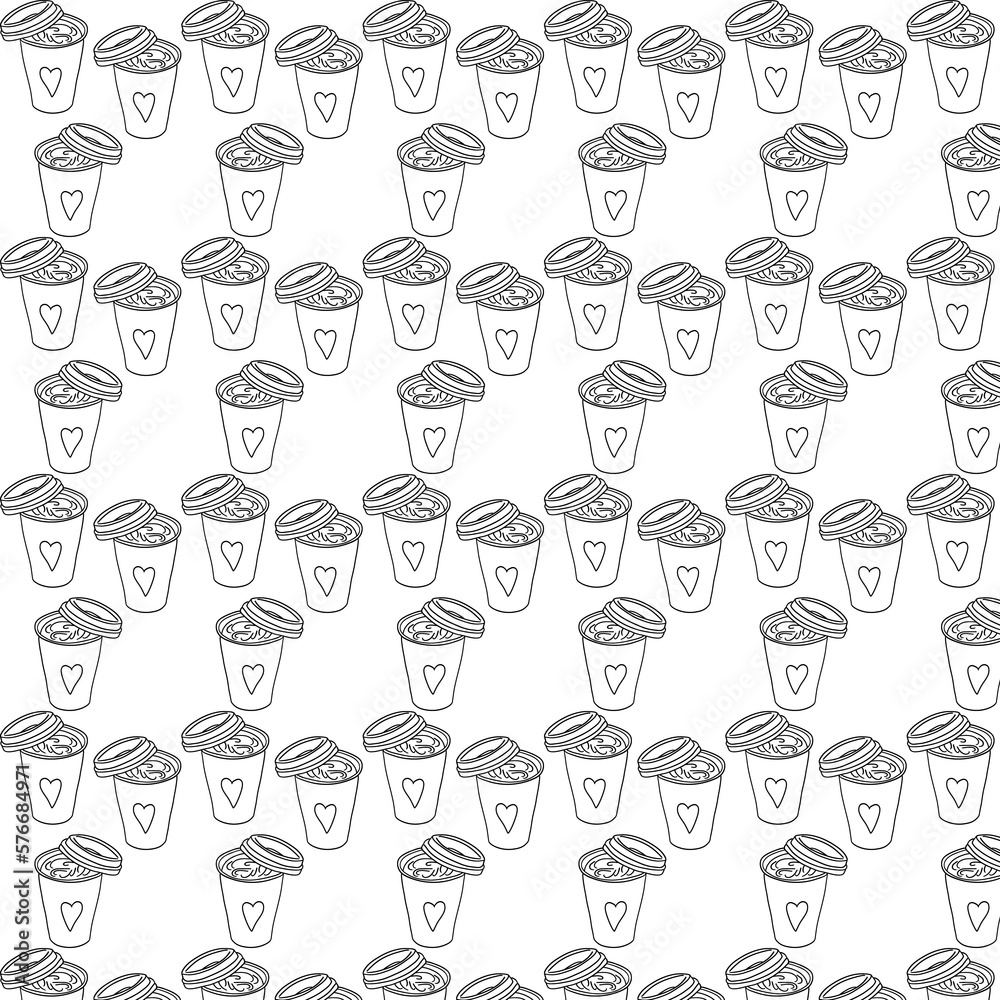 doodle coffee pattern