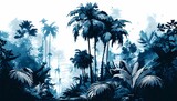 Vintage wallpaper with tropical print. Generative AI.