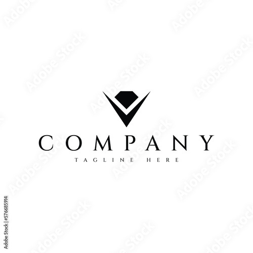 letter V diamond logo design Free Download letter V diamond logo design - GFXLoad