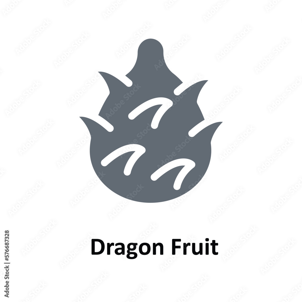 Dragon Fruit Vector   Solid Icons. Simple stock illustration stock