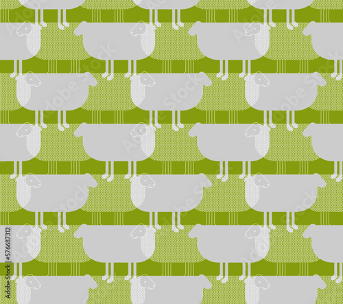 Sheep pattern seamless. ewe background. Ornament of kids fabric