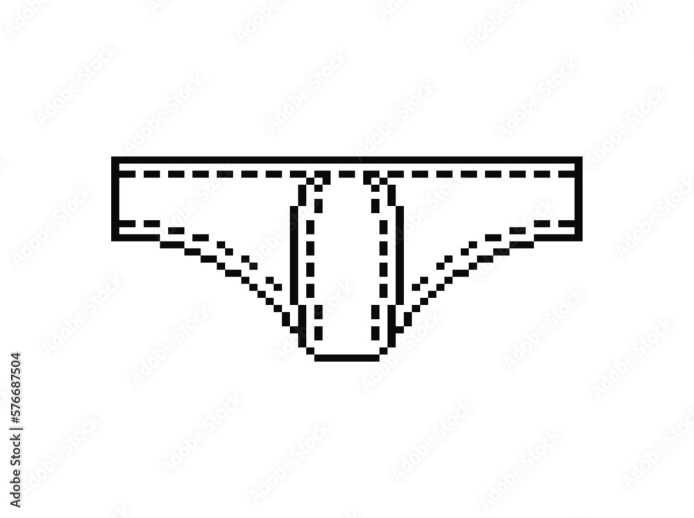 Underpants pixel art. 8 bit drawers. Vector illustration