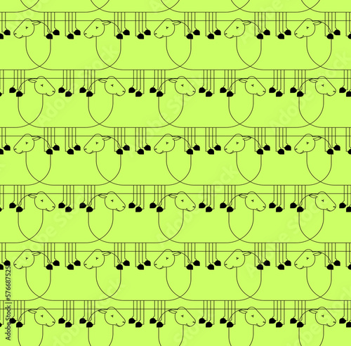 Sheep pattern seamless. ewe background. Ornament of kids fabric