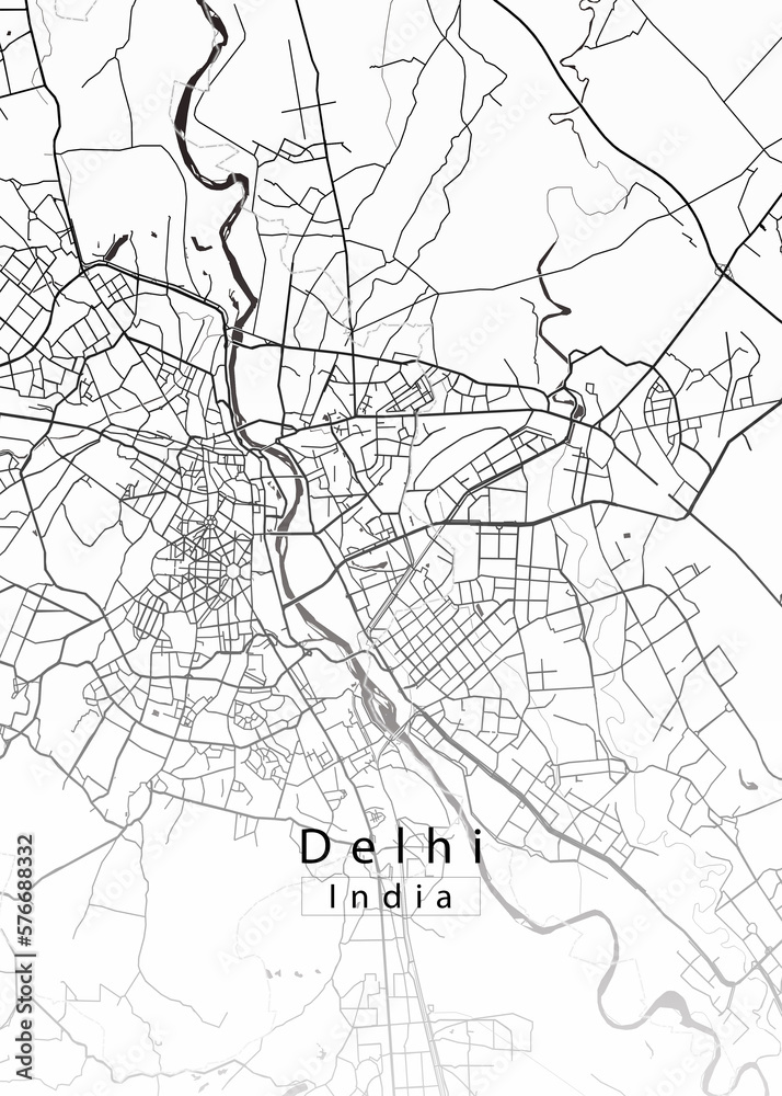 Delhi India City Map