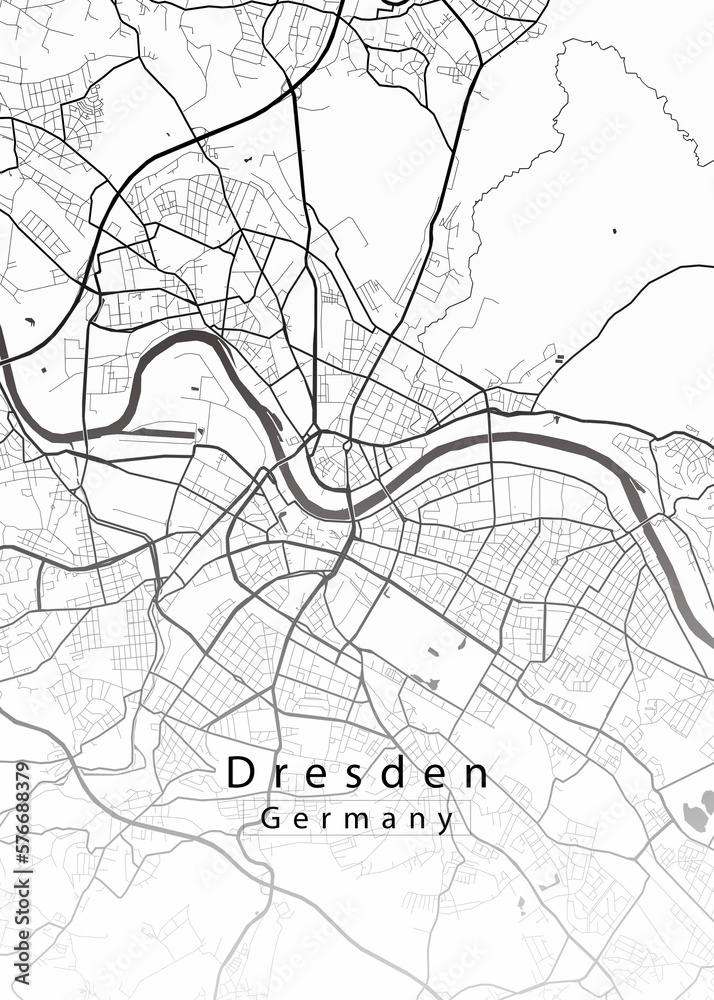 Obraz premium Dresden Germany City Map