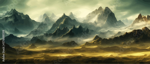 Tablou canvas Fantasy epic magic mountain landscape