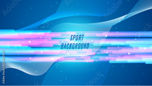 Futuristic design template on blue dynamic shapes. Vector illustration
