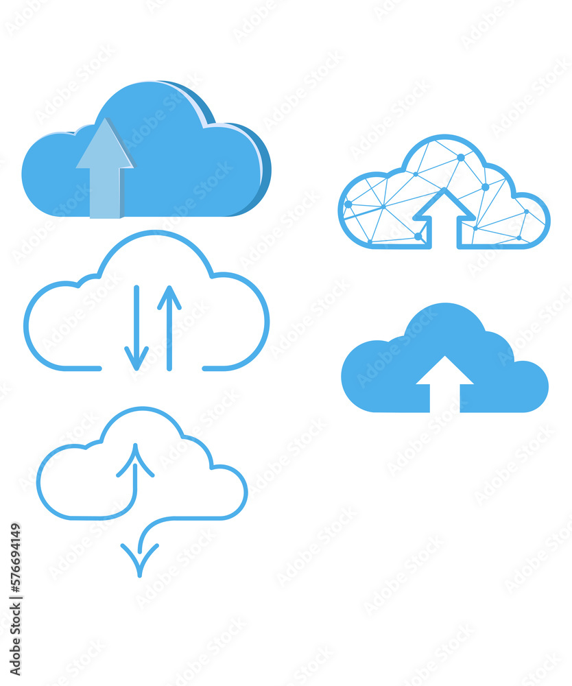 Web hosting service. Cloud with arrows illustrations on white background Web hosting service. Cloud with arrows illustrations on white background