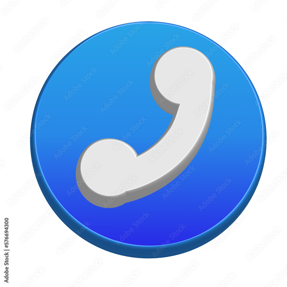 Phone icon 3D realistic Phone icon 3D realistic