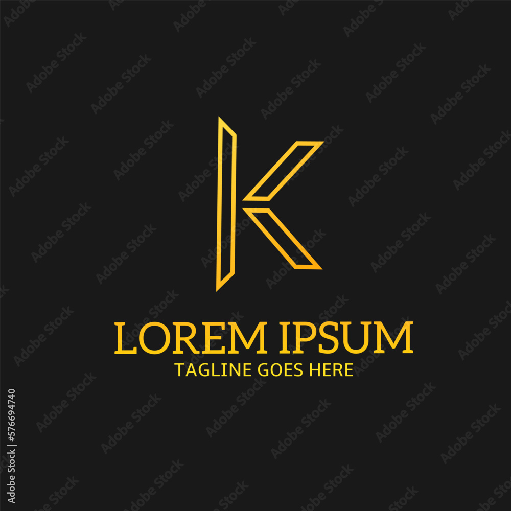 Template logo minimalist letters K elegant