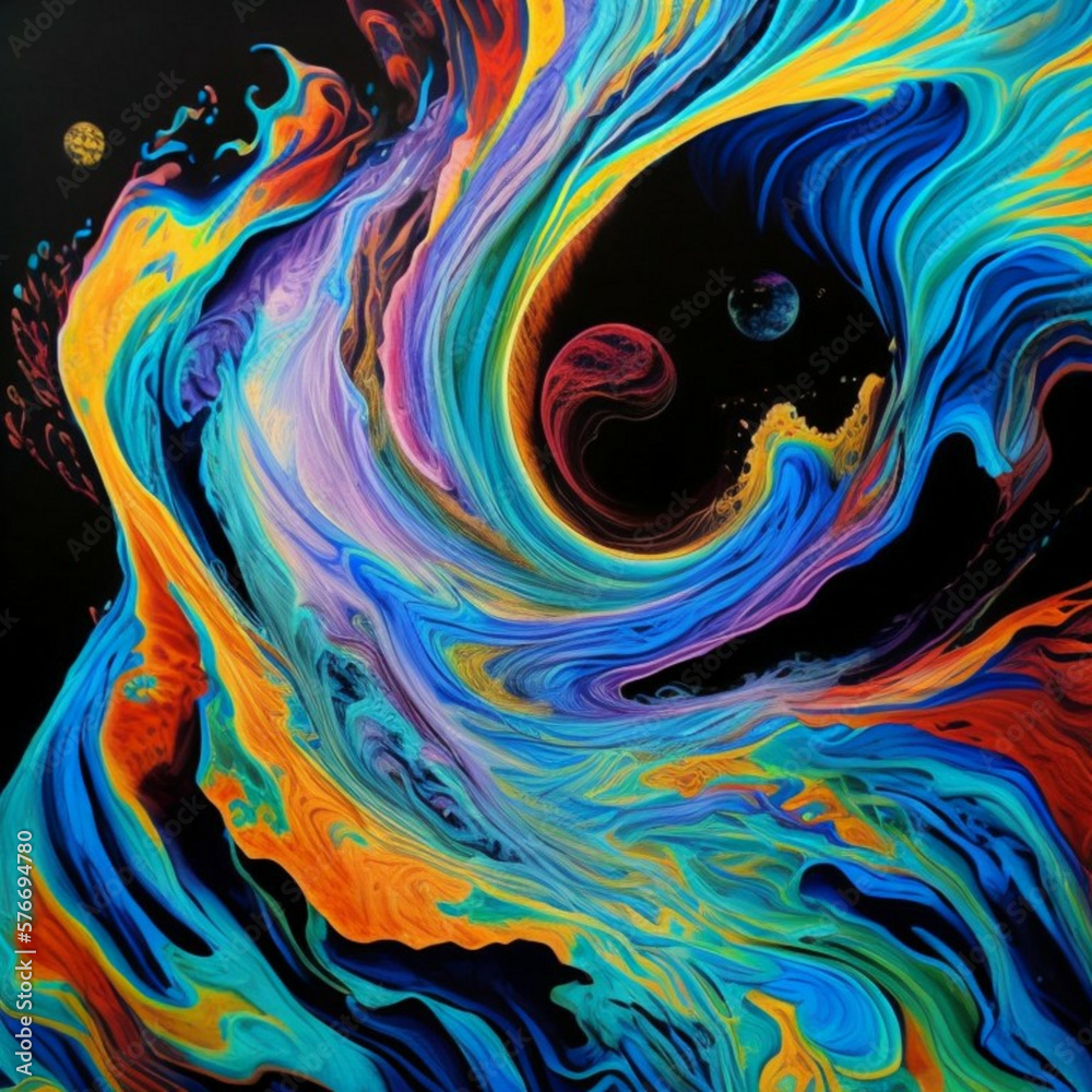 abstract fractal background with space - colorful background - Blue abstract - Generative AI abstract fractal background with space - colorful background - Blue abstract - Generative AI