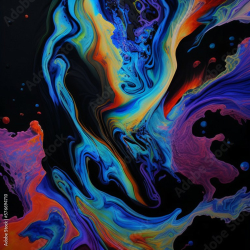 abstract background with splashes - colorful background - Blue abstract - Generative AI