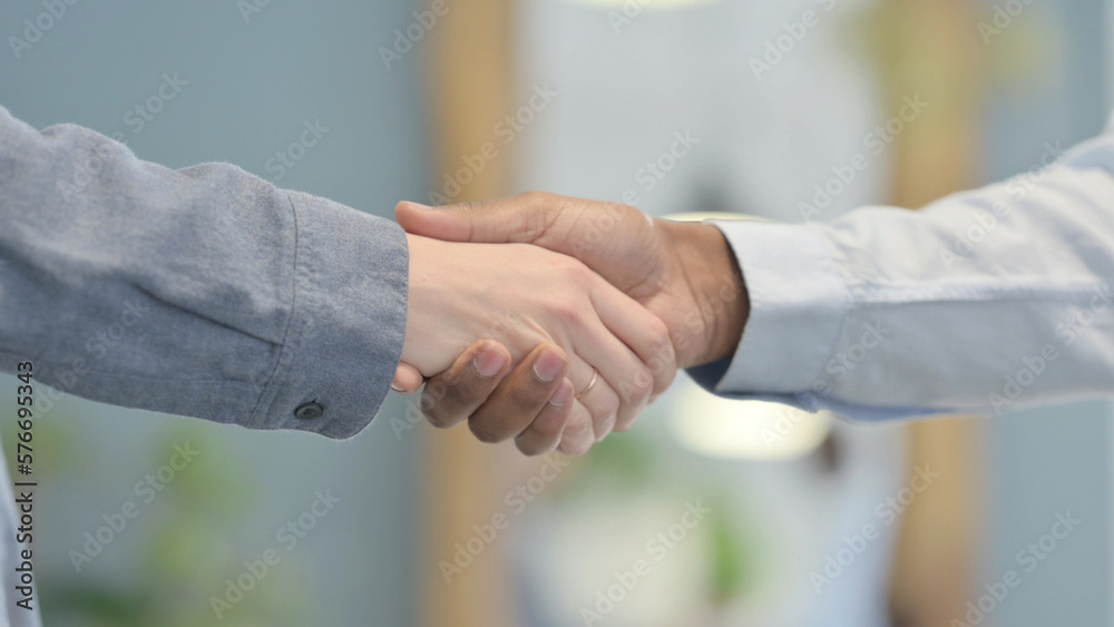 Young Business People Shaking Hand for Collaboration