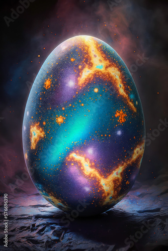 Easter Eggs Painted Cosmic Nebula Perfect for Easter AI-Generated