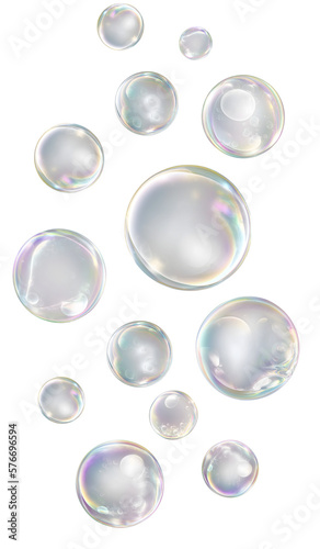Soap Bubble Group. Isolated transparent Background