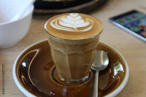 Photography Piccolo latte or piccolo in coffee shop