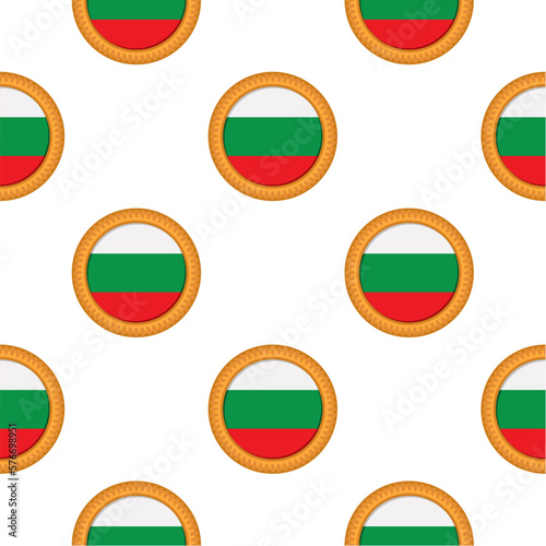 Free Download Pattern cookie with flag country Bulgaria in tasty biscuit - GFXLoad