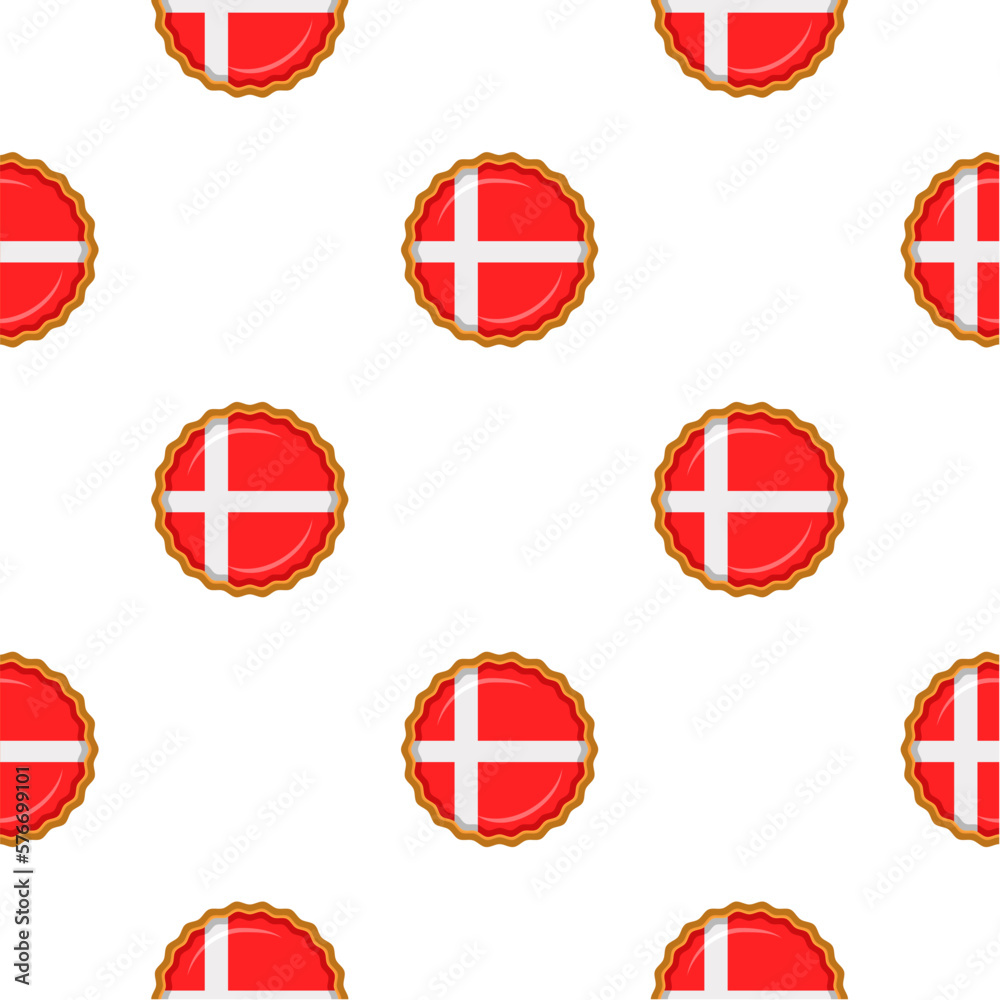 Naklejka premium Pattern cookie with flag country Denmark in tasty biscuit