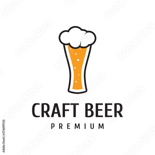 Premium quality vintage craft beer logo template design. For badges, emblems, beer companies, bars, taverns.