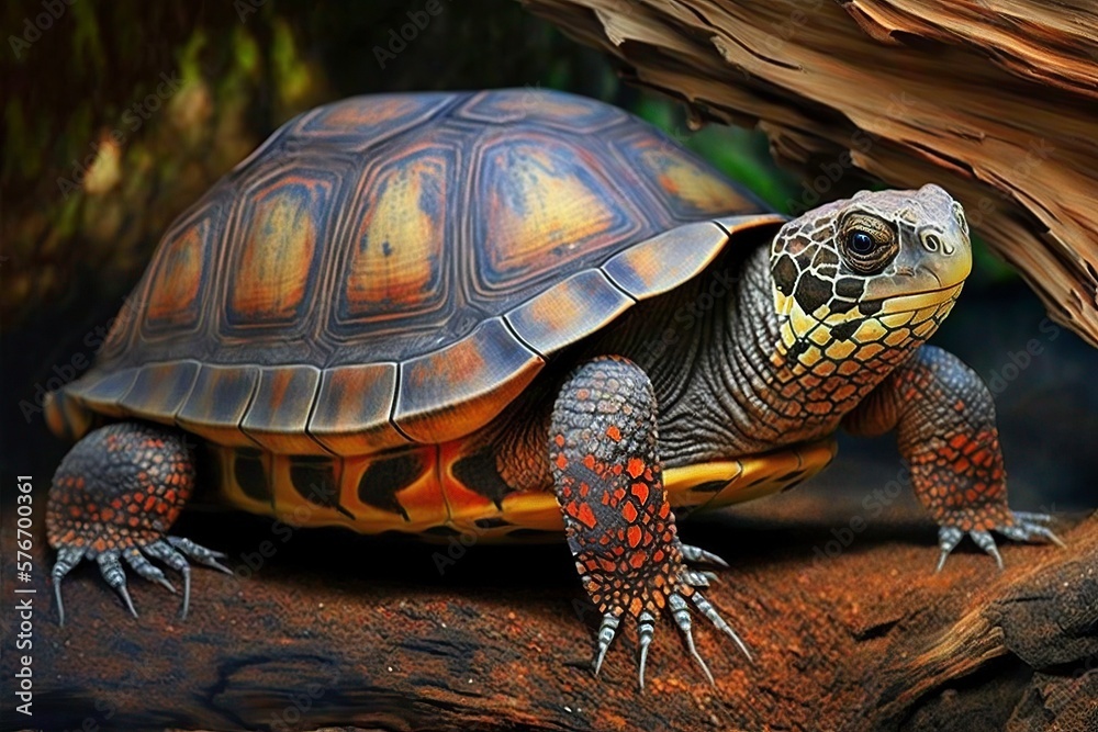 Obraz premium illustration, rhinodemmys pulcherrima turtle, generative ai