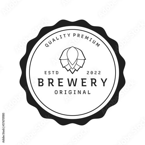 Premium quality vintage craft beer logo template design. For badges, emblems, beer companies, bars, taverns.