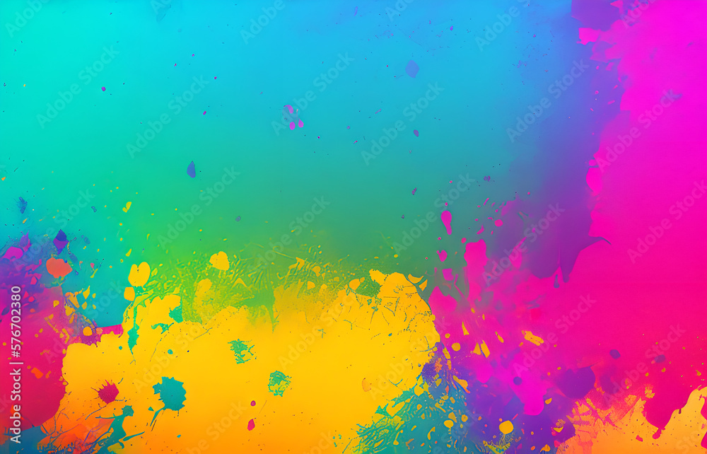 Abstract grunge art background texture with colorful paint splashes.