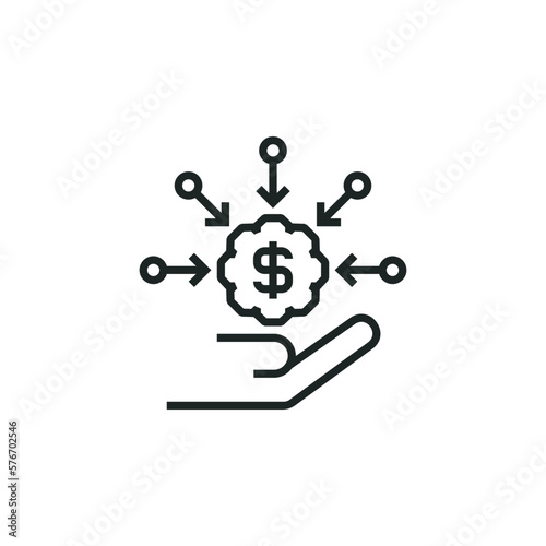 Source of income icon isolated on white background