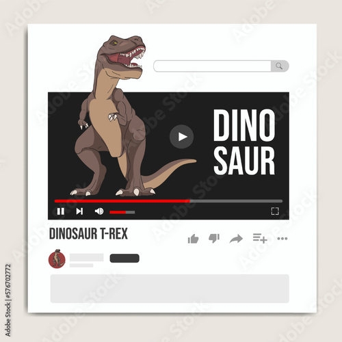 Tyrannosaurus Rex Vector Illustration video design template